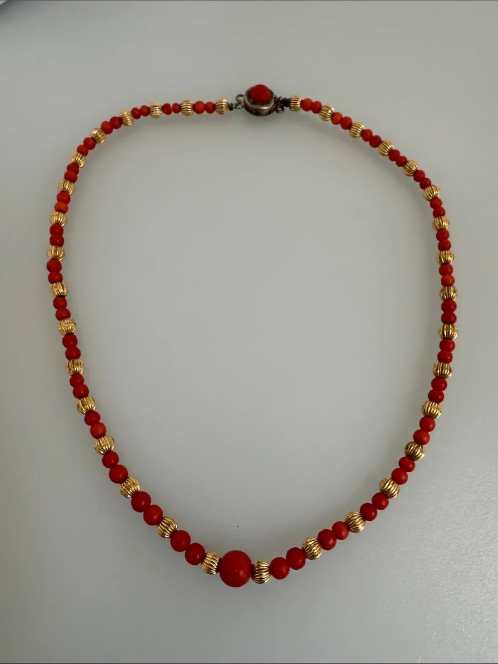 Vintage Coral with Gold Accents Necklace